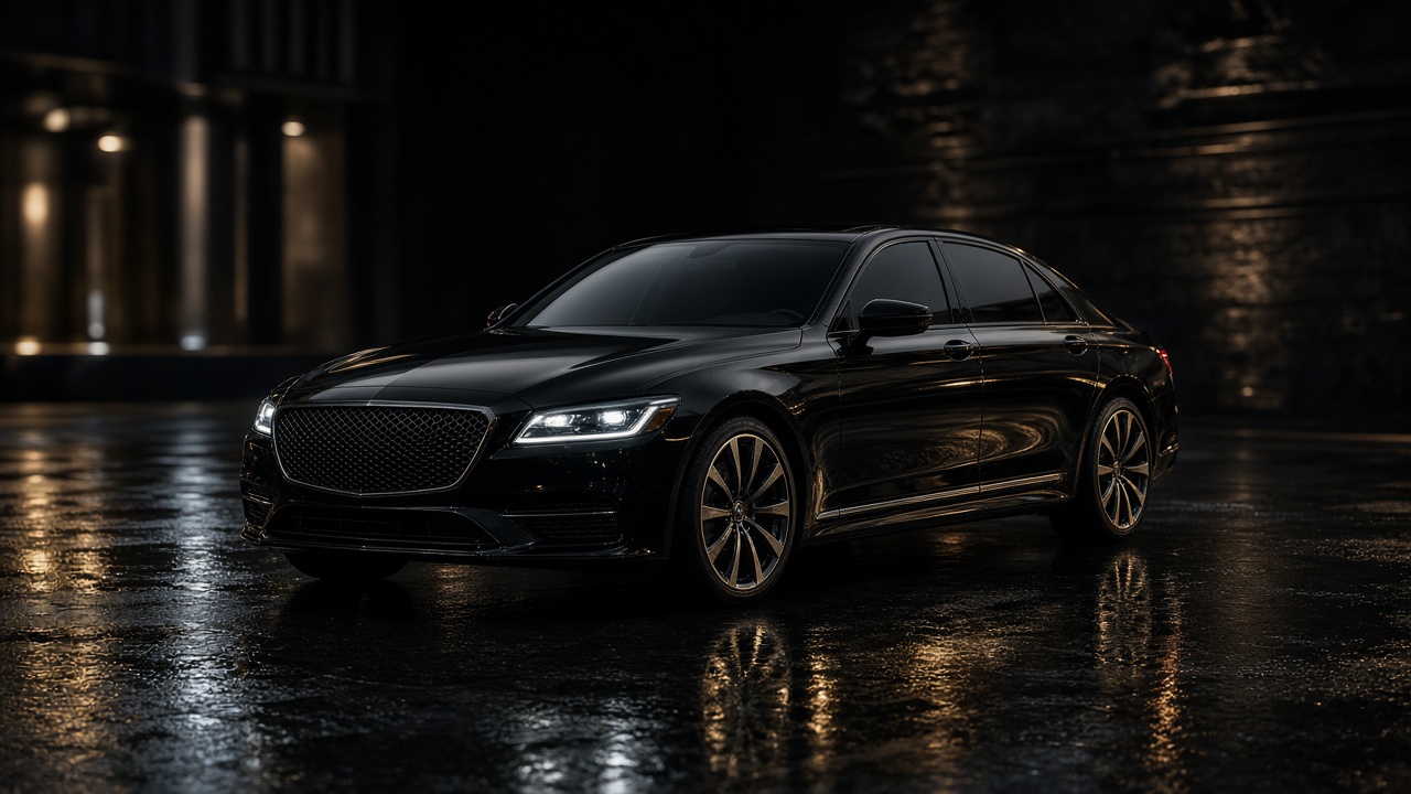 Executive black sedan